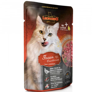 LEONARDO PHEASANT konservi kaķiem Fazāns buljonā, dzērvenes 85g